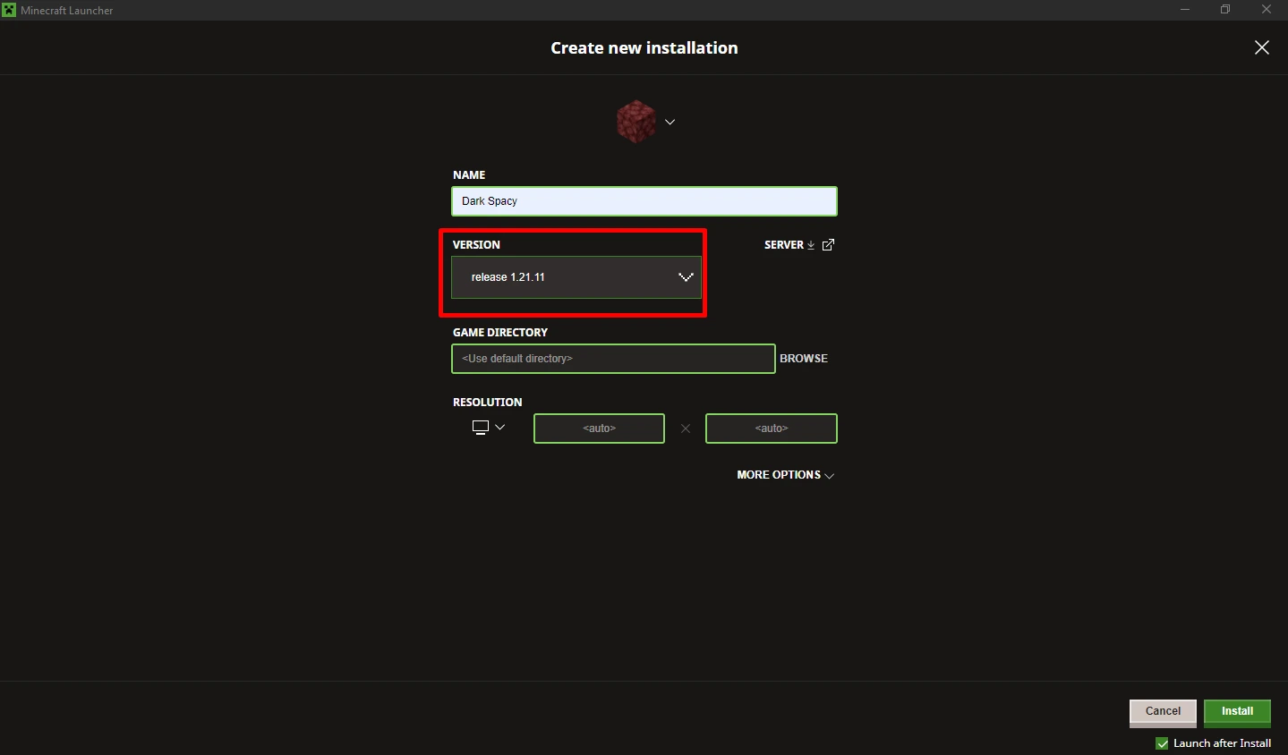 Set up the DARK SPACY profile